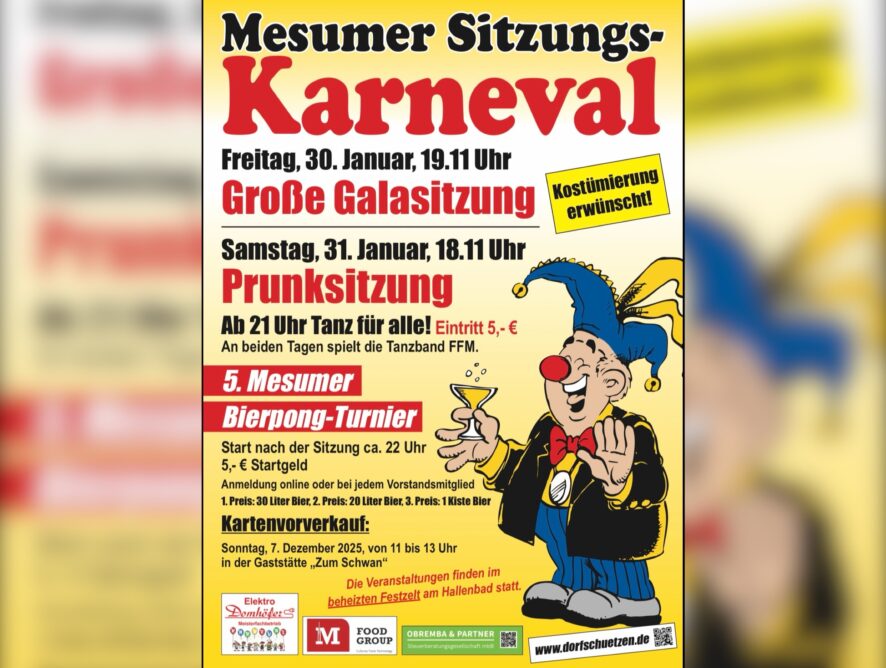 Karneval 2026 - Kartenvorverkauf am 07.12.2025