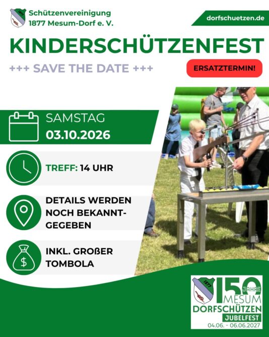 Ersatztermin Kinderschützenfest 2026